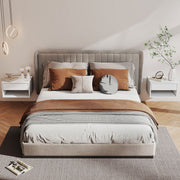 Floating Bedside Tables Set of 2 with Drawer and Shelf for Space Saving Bedroom Storage White AOSOM