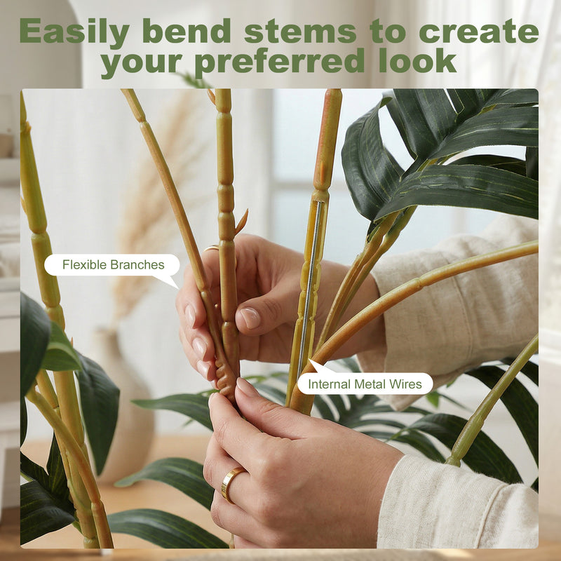 Artificial Fern Tree 120cm for Easy Low Maintenance Home or Office Greenery Green Homcom