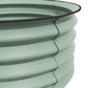 Set of 2 Green Metal Raised Garden Beds With Safety Edging Ideal for Growing Vegetables