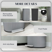 Grey 30L Metal Kitchen Bin with Soft Close Lid by HOMCOM
