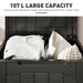 Charcoal Grey 107L Plastic Storage Chest with Lid for Indoor and Outdoor Use by HOMCOM