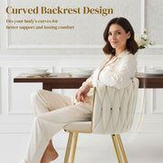 Velvet Dining Chairs With Gold Legs Set of 2  Woven Back and Armrests Ideal for Modern Homes