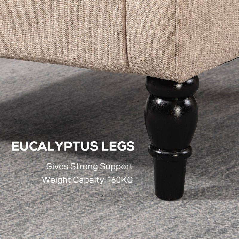 Wingback Accent Chair Upholstered with Button Tufting for Lounge or Bedroom Comfort Beige