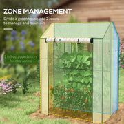 Mini Greenhouse With Roll Up Doors Ventilation And Reinforced Cover For Small Gardens Green AOSOM
