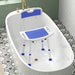Blue Height Adjustable Shower Chair with Backrest and Anti-Slip Feet by HOMCOM