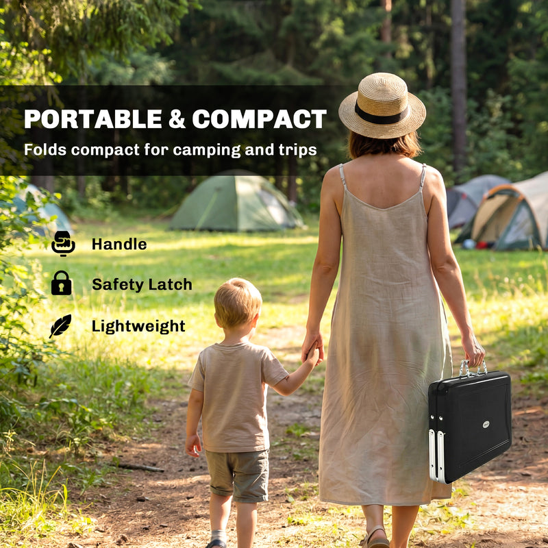 Portable Charcoal BBQ Grill for Easy Outdoor Cooking and Picnics Black