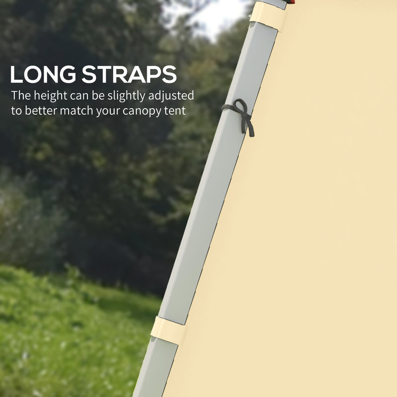 Set of Two Beige 3 x 3m Gazebo Side Walls with Zips Ideal for Garden or Patio Use