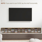 Set of 2 Tall CD Storage Racks with 102 Capacity for Home or Office Use Mid Brown