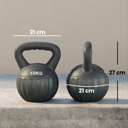 Kettlebell 10 kg for Safe Home Strength Training with Stable Base Grey AOSOM