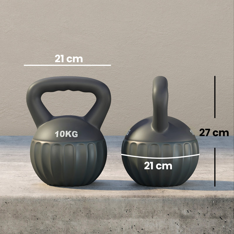 Kettlebell 10 kg for Safe Home Strength Training with Stable Base Grey AOSOM