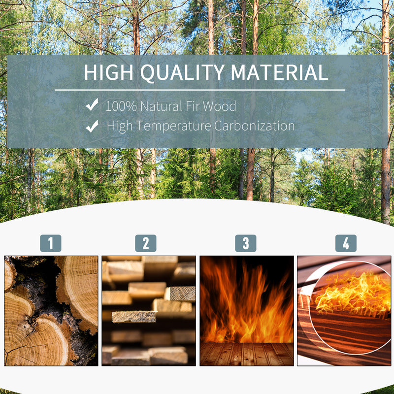 Grey 58L Wooden Raised Garden Bed for Plants Vegetables and Flowers by Outsunny