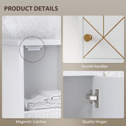 Tall White Freestanding Bathroom Storage Cabinet With Doors and Adjustable Shelves by HOMCOM