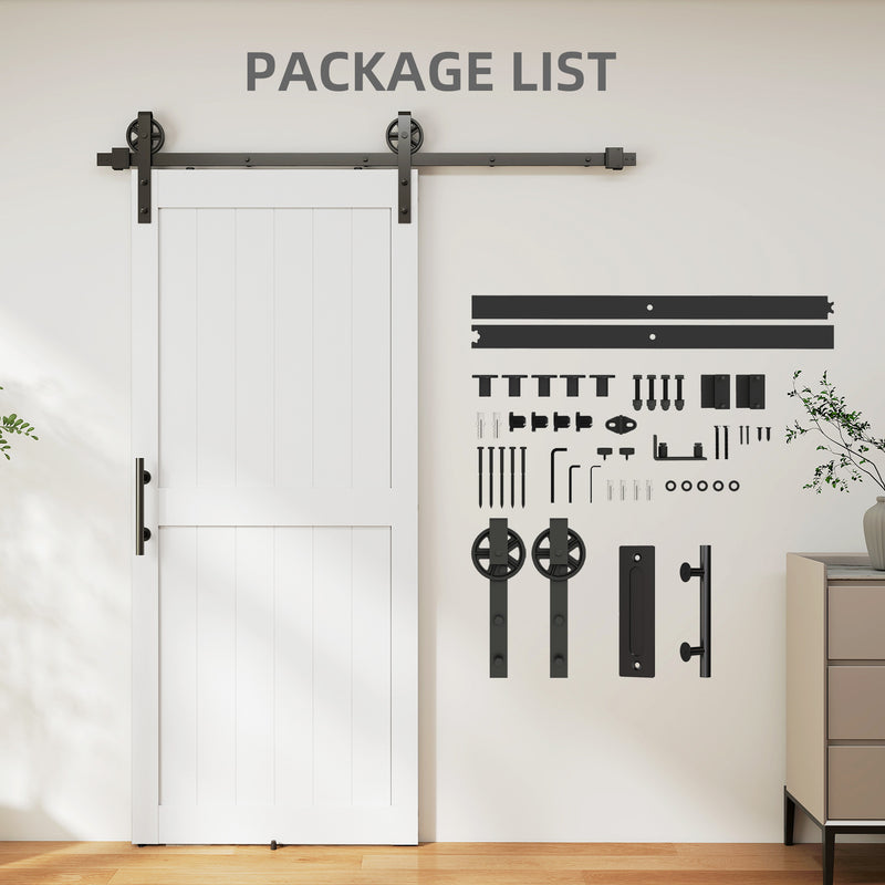 Sliding Barn Door for Quiet Space Saving Access in Kitchens or Utility Rooms White