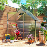Walk-In Polycarbonate Greenhouse 192.5 x 131cm Silver Tone by Outsunny
