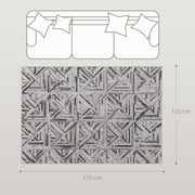 Modern Chenille Area Rug 170 x 120 cm Non Slip and Washable for Living Room Brown