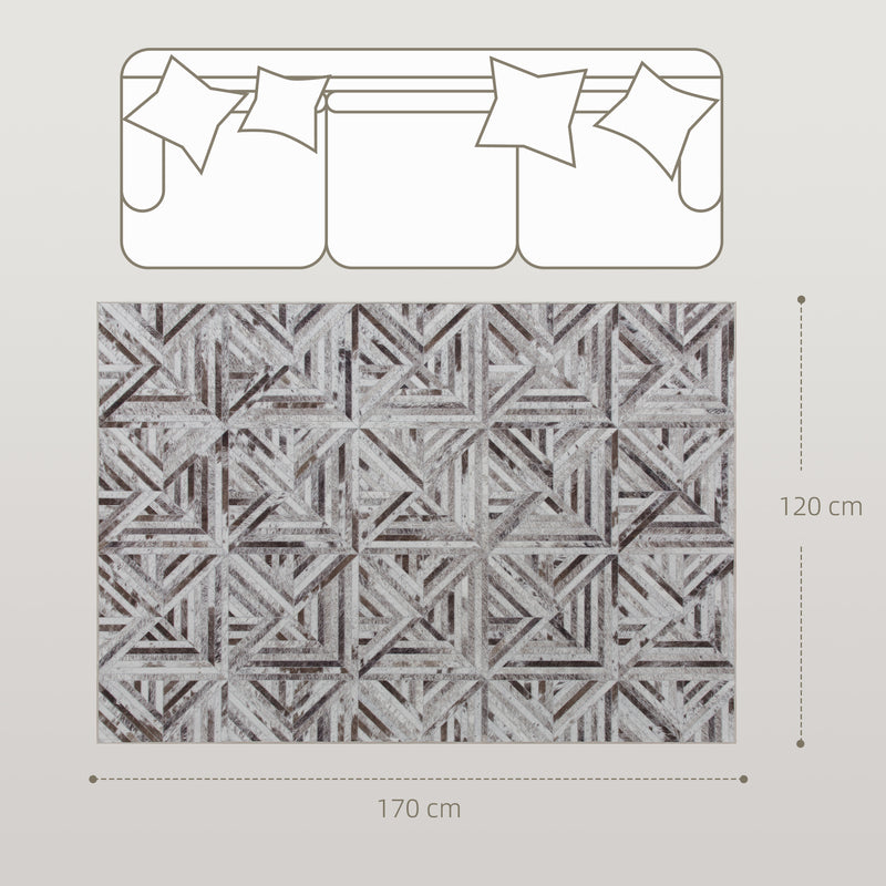 Modern Chenille Area Rug 170 x 120 cm Non Slip and Washable for Living Room Brown