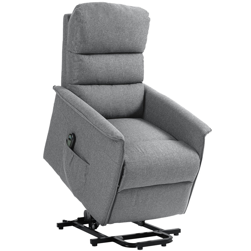 Electric Riser Recliner Armchair with Remote Control and Padded Footrest for Comfort Grey