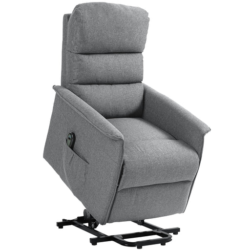 Electric Riser Recliner Armchair with Remote Control and Padded Footrest for Comfort Grey