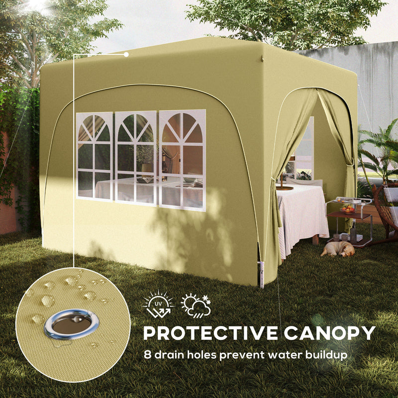 Sand 3 x 3m Pop Up Gazebo Shelter with Accessories by Outsunny