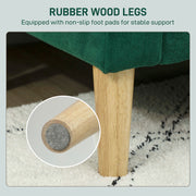 Two Seater Velvet Feel Sofa with Cushioned Seats for Living Room Comfort, Green