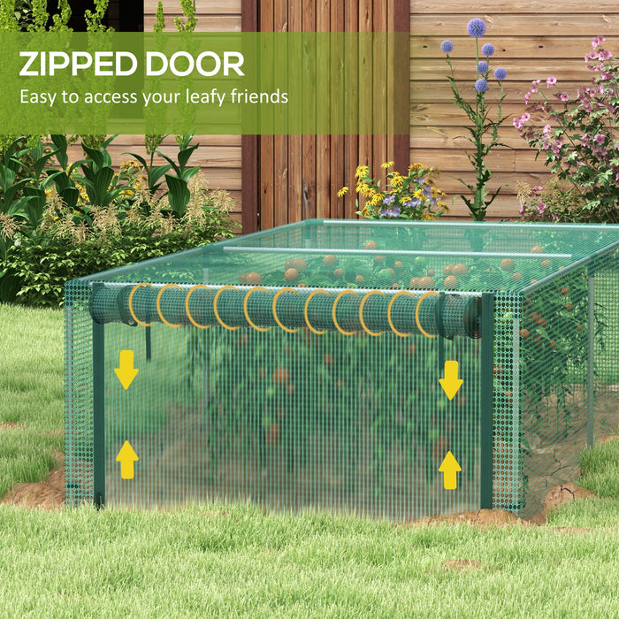 Green 8 x 4 FT Garden Plant Protection Cage with Door for Outdoor Growing by Outsunny