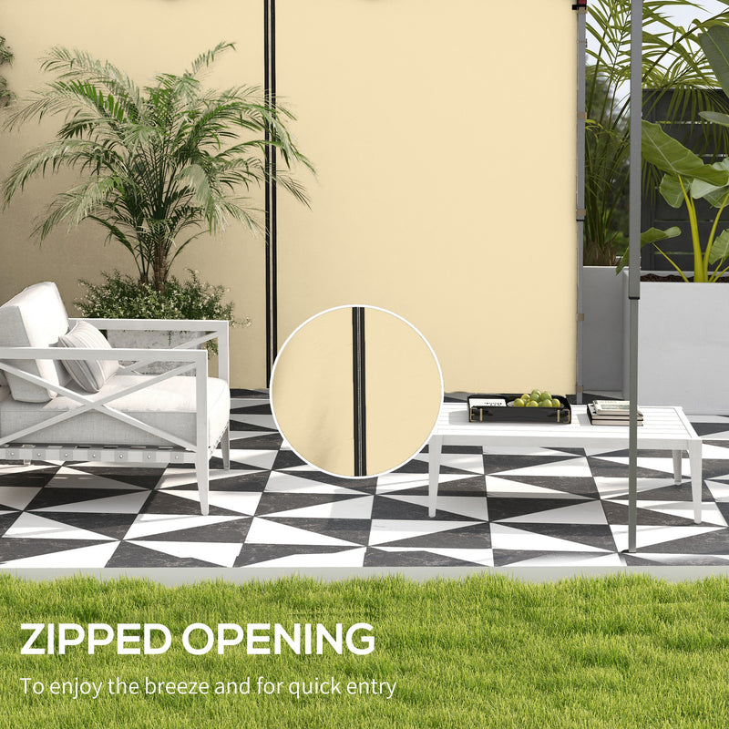 Set of Two Beige 3 x 3m Gazebo Side Walls with Zips Ideal for Garden or Patio Use