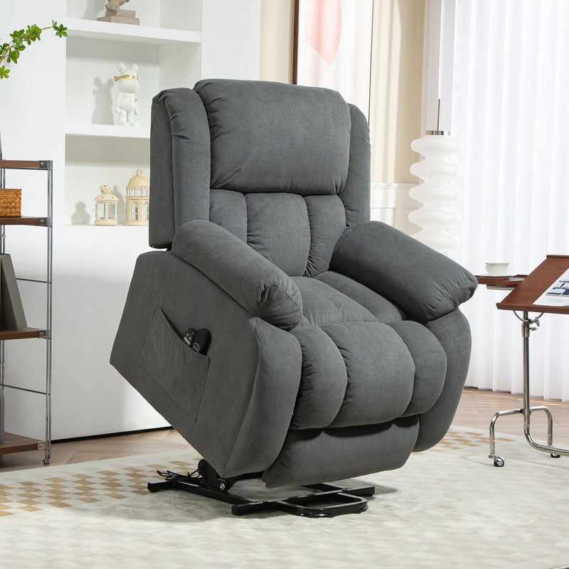 Electric Recliner Chair With Lift Assist and Massage for Easy Standing and Relaxing Grey