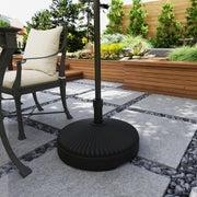 Fillable Parasol Base for Stable Outdoor Shade, Fit 32-38mm Poles, Fill With Water or Sand, Black Outsunny