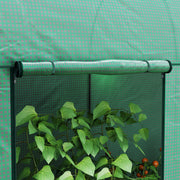 Walk In Garden Greenhouse With Zipped Door For Growing Plants And Herbs Green AOSOM