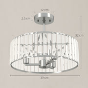 Crystal Ceiling Light for Sparkling Living Room or Hallway Illumination Silver Tone Homcom