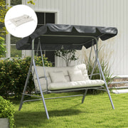 Outdoor Chair Cushion Set with Back Seat Pads and Ties Ideal for Patio Seating White AOSOM