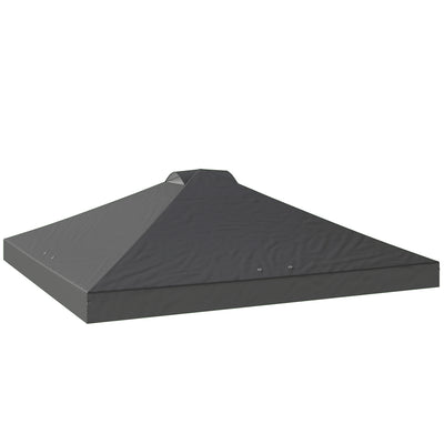 Gazebo Canopy Replacement Waterproof Roof for 3 x 3 m Frame with Air Vents Dark Grey Outsunny