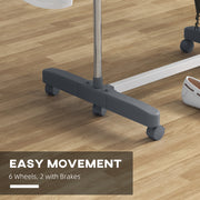 Foldable Clothes Drying Rack with Side Arms and Wheels for Indoor Use, Grey