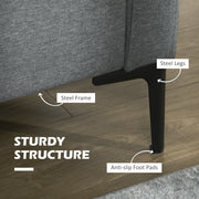 Two Seater Fabric Sofa with Steel Legs Ideal for Living Rooms or Small Spaces Grey