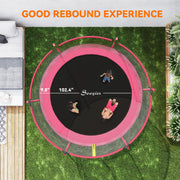 10ft Garden Trampoline with Safety Net for Family Outdoor Play Pink AOSOM