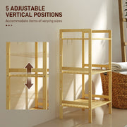 Three Tier Bamboo Storage Shelf Adjustable Freestanding Organiser Unit by HOMCOM