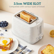 1.7L Rapid Boil Kettle and 2 Slice Toaster Set With Browning Control Cream AOSOM