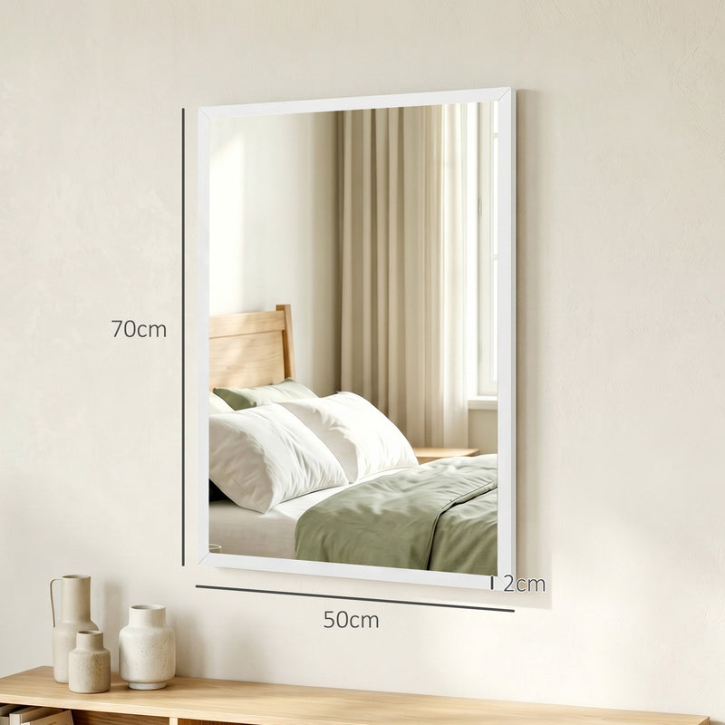 Hallway Wall Mirror for Brightening Narrow Spaces with Easy Hang White