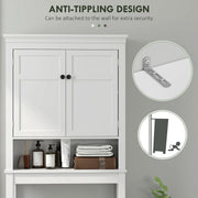 White Over Toilet Storage Cabinet Bathroom Organiser With Shelves by HOMCOM