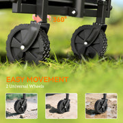 Heavy Duty Folding Festival Trolley With Adjustable Handle For Camping And Beach, Grey