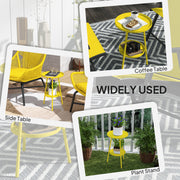 Outsunny Two-Tier Metal Garden Table - Yellow AOSOM