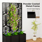 Metal Garden Planter with Trellis for Climbing Plants and Flowers Black Outsunny