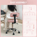 Pink 360 Degree Swivel Salon Stool with Adjustable Height by HOMCOM