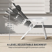 Charcoal Grey Foldable Lounge Chair with Adjustable Backrest and Headrest by Outsunny