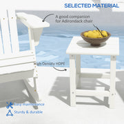 Outsunny Square Coffee Table, HDPE Tabletop and Frame for Porch, Garden, Side Table, 38 x 38 x 46 cm, White AOSOM