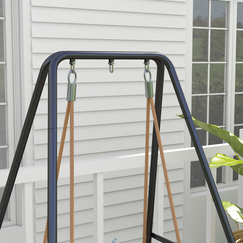Heavy Duty Hammock Chair Stand For Hanging Swing Or Egg Chair Ideal For Garden Use Black AOSOM