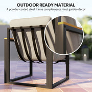 4 Piece Garden Furniture Set with Loveseat Sofa Armchairs and Table Light Grey by Outsunny