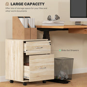 Two Drawer Lockable Filing Cabinet Wood Effect for Home Office by HOMCOM