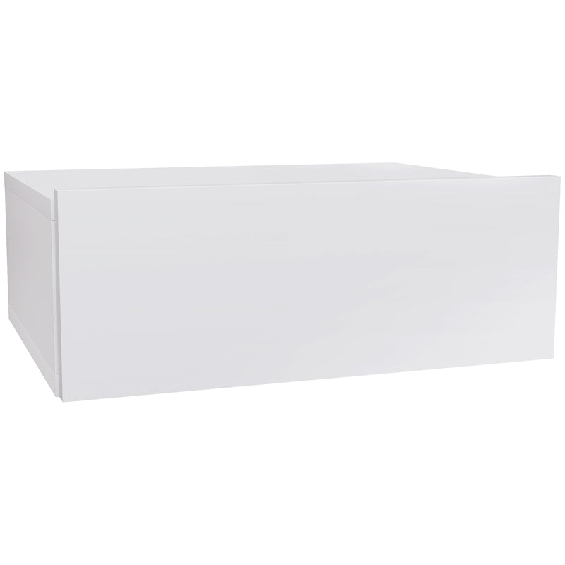 Wall Mounted Bedside Table with Drawer for Small Bedroom Storage and Space Saving, White