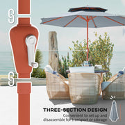 2 Tier Patio Umbrella for Garden Shade with Rotating Double Canopy and Easy Crank Outsunny